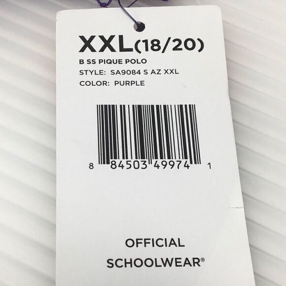 French Toast Purple Short Sleeve Pique Polo (E7) - Picture 4 of 5